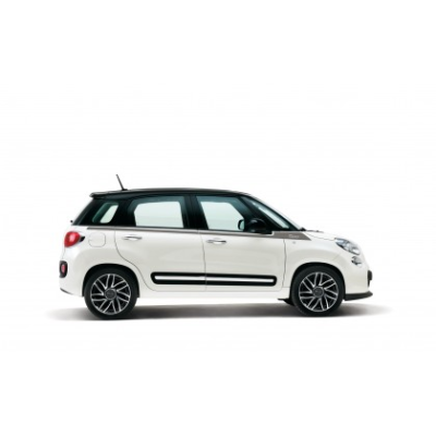 FIAT 500L 2012-2022 Decals Side Stripe With Logo – Dark Grey And Silver