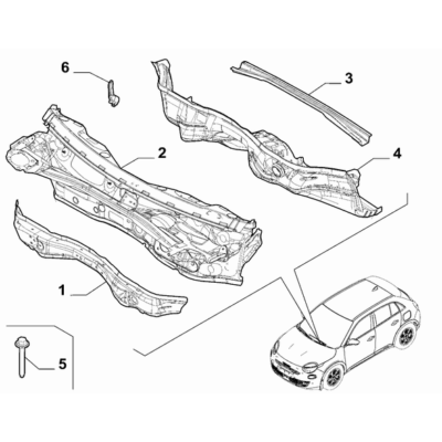 FIAT 600 2023-Present Bodyshell,Structure (Front Part) Screw