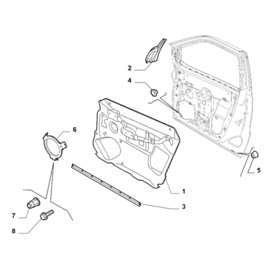 FIAT Doblo 2011-2022 Side Front Doors Seal Gasket