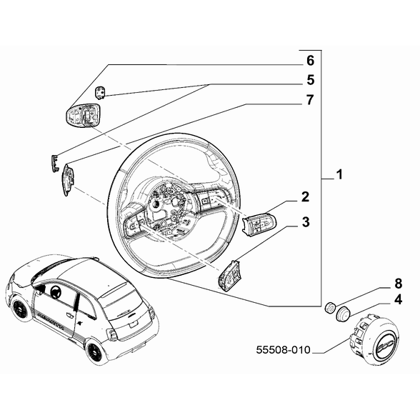 FIAT Abarth 500e 2023-Present Steering Gear Boot