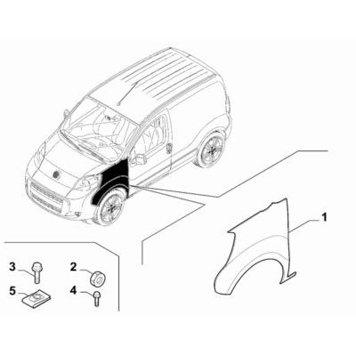 FIAT Fiorino 2007-2021 Bodyshell, Panels (Front Part) Pad