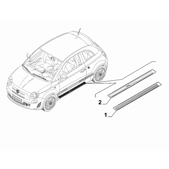 FIAT Abarth 695 2012-Present Outer Trim Mouldings Doorsill Moulding