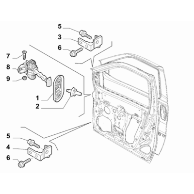 FIAT Fiorino 2007-2021 Side Front Doors Screw