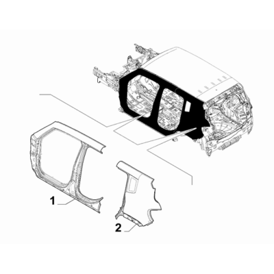 FIAT 500X 2016-Present Bodyshell, Panels (Central Part) Side Panel