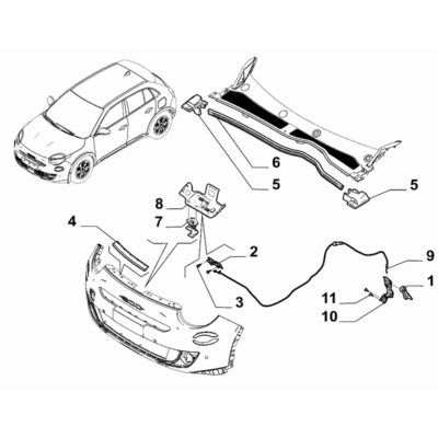 FIAT 600 2023-Present Engine Compartment Lid Lock