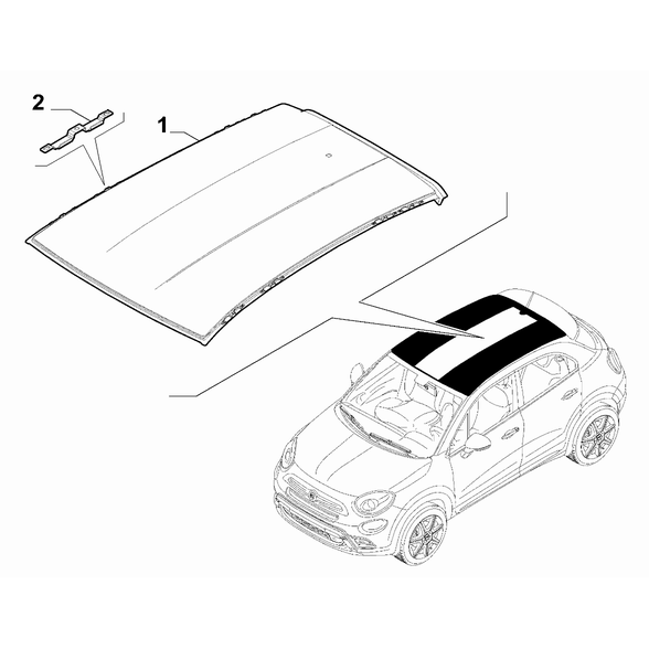 FIAT 500X 2016-Present Bodyshell, Panels (Central Part) Bracket
