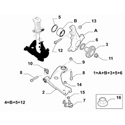 FIAT Doblo 2023-Present Front Suspension Pillar