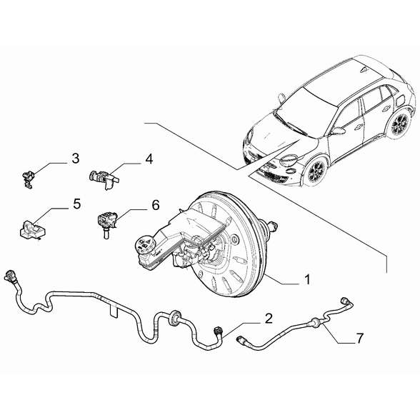 FIAT 600 2023-Present Hydraulic Brake System Clip