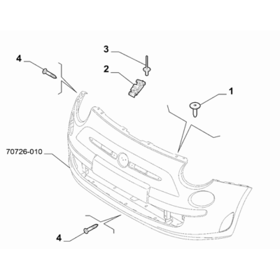 FIAT Abarth 695 2012-Present Front Bumper Screw