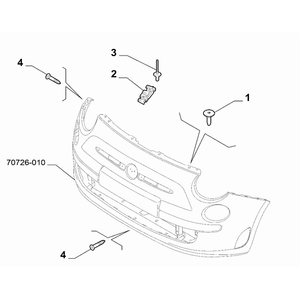 FIAT Abarth 695 2012-Present Front Bumper Rivet