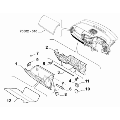 FIAT 500L 2012-2022 Instrument Panel Striker Plate