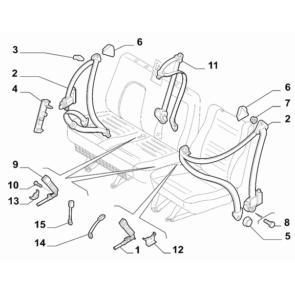 FIAT Ducato 2006-2020 Seat Belts Boot