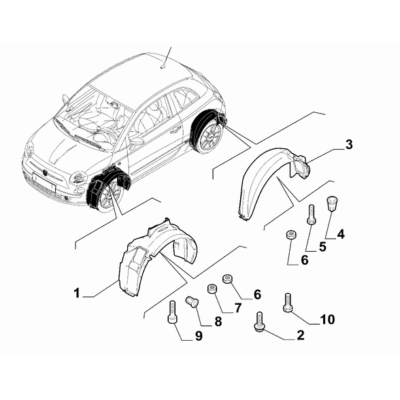 FIAT 500 2016-Present Guards Nut