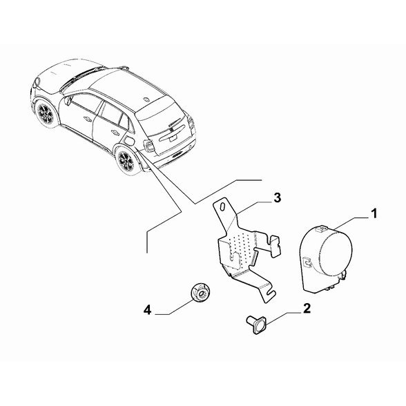 FIAT 600 2023-Present Security Devices Syren