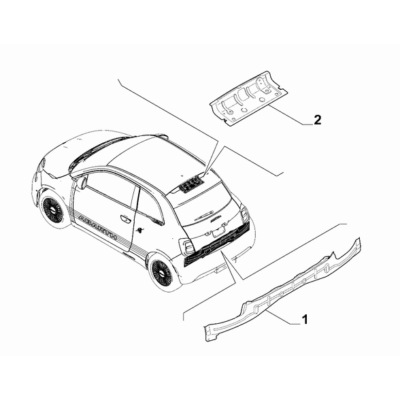 FIAT Abarth 500e 2023-Present Bodyshell,Structure (Rear Part) Crossrail