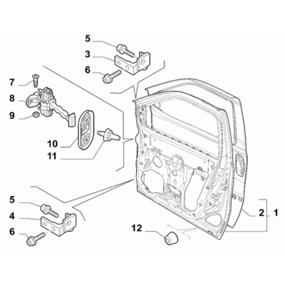 FIAT Doblo 2011-2022 Side Front Doors Hinge
