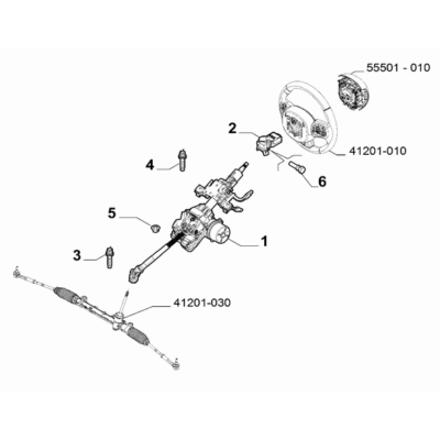 FIAT 500X 2016-Present Steering Gear Screw