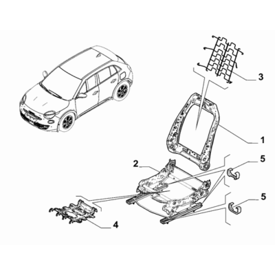 FIAT 600 2023-Present Front Seats Framing