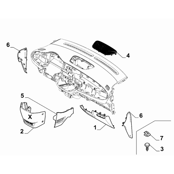 FIAT 500e 2013-Present Instrument Panel Clip
