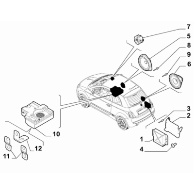 FIAT 500 2007-2016 Car Radio Devices Loud Speaker