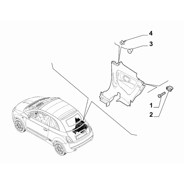 FIAT 500e 2013-Present Trimming (Panels) Bush