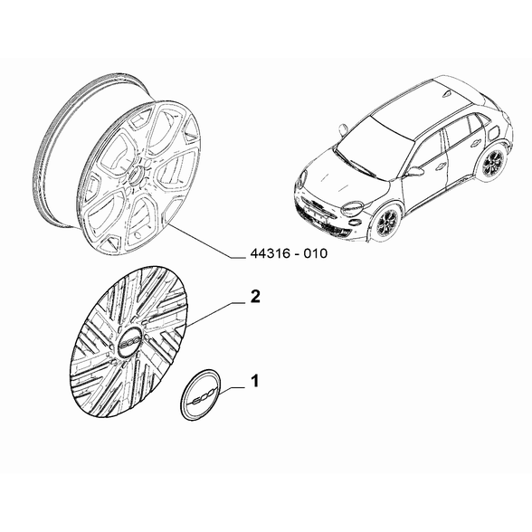 FIAT 600 2023-Present Wheels Cap
