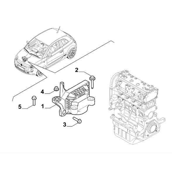 FIAT 500 2016-Present Power Plant Suspensions Nut