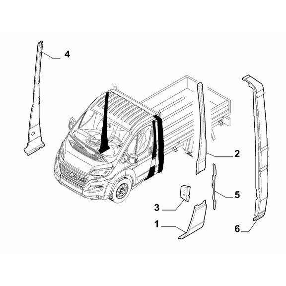 FIAT Ducato 2021-Present Bodyshell, Panels (Central Part) Bracket