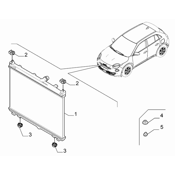 FIAT 600 2023-Present Radiator And Leads Resilient Bush