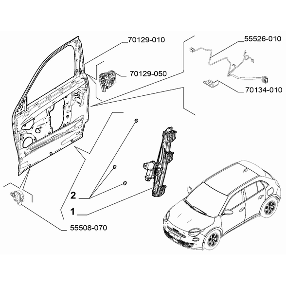 FIAT 600 2023-Present Side Front Doors Nut