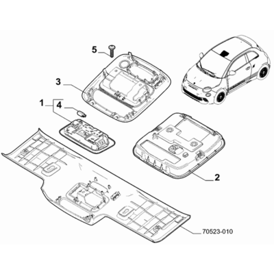 FIAT Abarth 500e 2023-Present Inner Lighting Ceiling Lamp