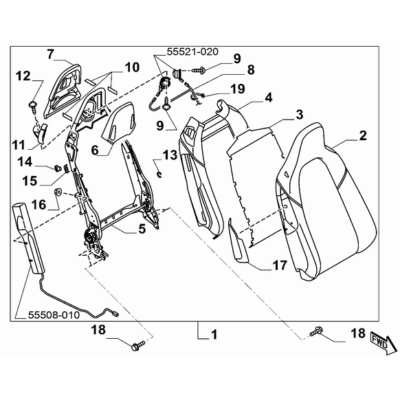 FIAT 124 Spider 2017-2020 Front Seats Clip