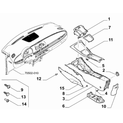 FIAT 600 2023-Present Dashboard (Console) Covering