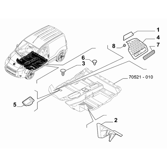FIAT Fiorino 2022-Present Passenger Side Mat Plug