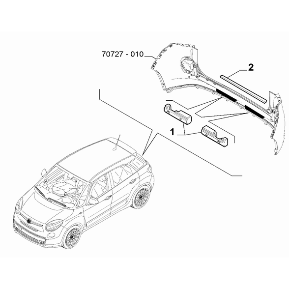 FIAT 500L 2012-2022 Rear Bumper Wick