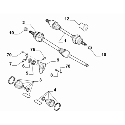 FIAT Doblo 2023-Present Axle Shafts Cowling Kit