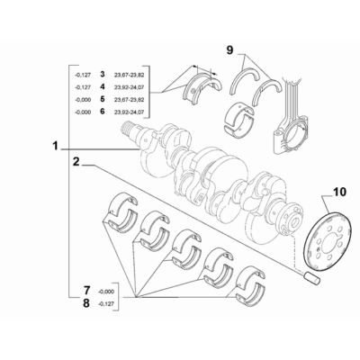 FIAT 124 Spider 2017-2020 Crankshaft And Flywheel Set Of Half Rings