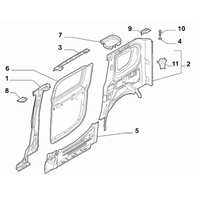 FIAT Doblo 2011-2022 Bodyshell,Structure (Rear Part) Bracket