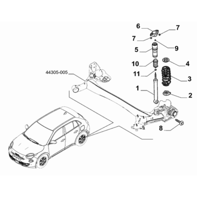 FIAT 600 2023-Present Rear Suspension Shock Absorber