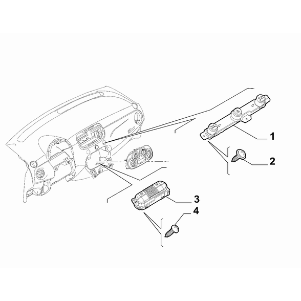 FIAT 500 2007-2016 Various Control Push Buttons And Switches Screw
