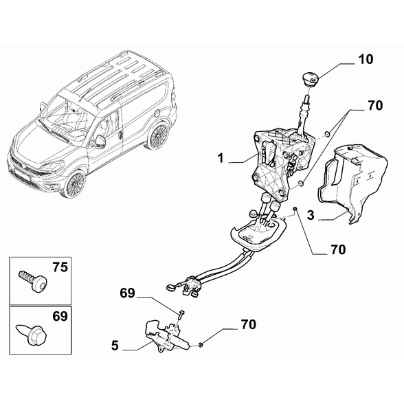 FIAT Doblo 2023-Present Transmission Outer Controls Screw