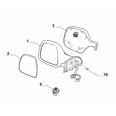 FIAT Doblo 2023-Present Rearview Mirrors Rear View Mirror