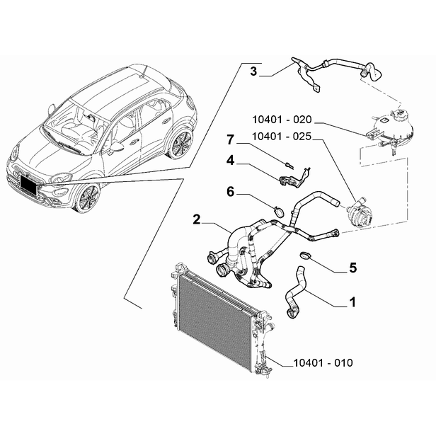 FIAT 500X 2016-Present Radiator And Leads Screw And Washerassy