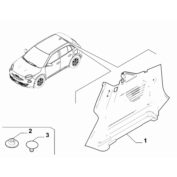 FIAT 600 2023-Present Baggage Compartment Interior Trimming Covering