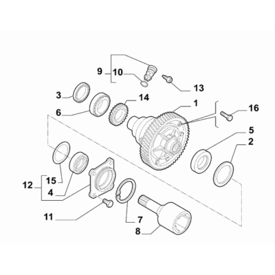 FIAT 500 2016-Present Differential Gears Ring