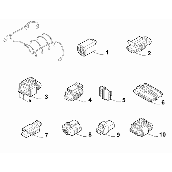 FIAT 500 2007-2016 Fuel Injection System Connector Kit