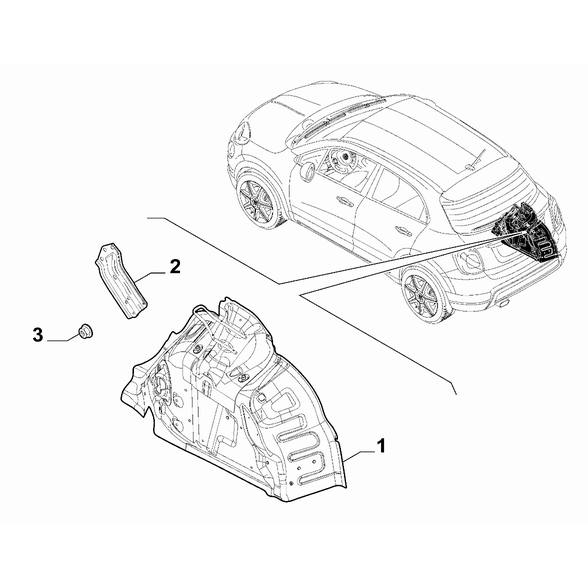FIAT 500X 2016-Present Bodyshell,Structure (Rear Part) Nut