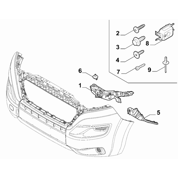 FIAT Ducato 2021-Present Front Bumper Bracket | 1374288080