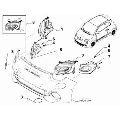 FIAT Abarth 500e 2023-Present Outer Lighting Clip