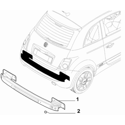 FIAT 500e 2013-Present Bodyshell,Structure (Rear Part) Crossrail